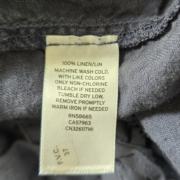 Caslon 100% Linen Pants Medium Navy Blue - Picture 5 of 5
